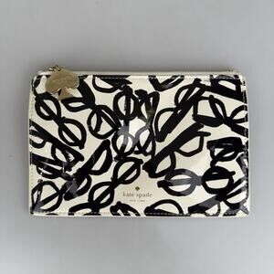 Kate Spade Literary Glasses Pencil Zip Pouch Eyeglasses Green Lined